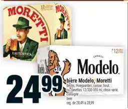 Super C bière Modelo, Moretti | beer offer