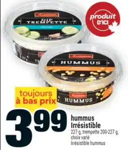 Super C hummus Irrésistible | Irrésistible hummus offer