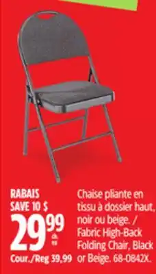 Canadian Tire For Living Fabric High-Back Folding Chair offer
