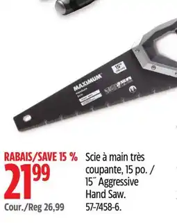 Canadian Tire Maximum 15˝ Aggressive Hand Saw offer