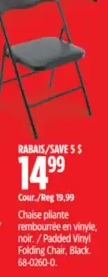 Canadian Tire For Living Padded Vinyl Folding Chair offer