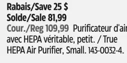 Canadian Tire NOMA True HEPA Air Purifier, Small offer