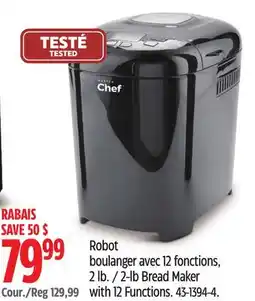 Canadian Tire 2-lb Bread Maker with 12 Functions offer