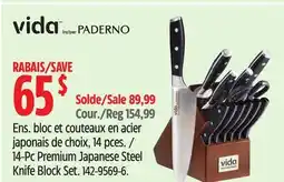 Canadian Tire Vida by Paderno 14-Pc Premium Japanese Steel Knife Block Set offer