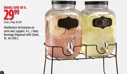Canadian Tire Glass Beverage Dispenser with Stand offer