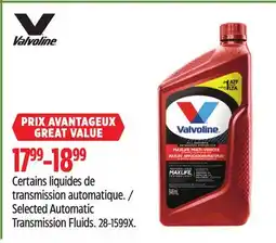 Canadian Tire Selected Valvoline Automatic Transmission Fluids offer