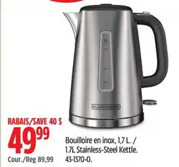 Canadian Tire Black & Decker 1.7L Stainless-Steel Kettle offer