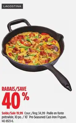 Canadian Tire Lagostina 10˝ Pre-Seasoned Cast-Iron Frypan offer