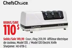 Canadian Tire Chef's Choice Model 120 Electric Knife Sharpener offer