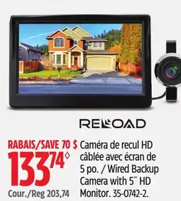 Canadian Tire Reload Wired Backup Camera with 5˝ HD Monitor offer