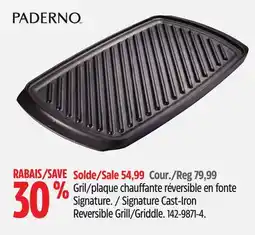 Canadian Tire Paderno Signature Cast-Iron Reversible Grill/Griddle offer