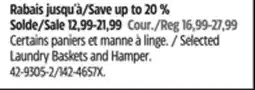 Canadian Tire Selected Laundry Baskets and Hamper offer