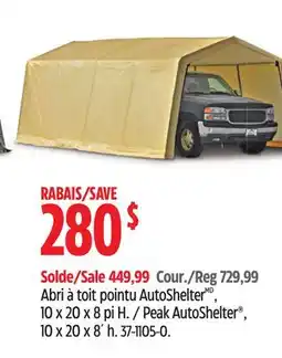 Canadian Tire Peak AutoShelter 10 x 20 x 8' h offer