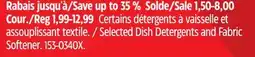 Canadian Tire Selected Dish Detergents and Fabric Softener offer