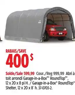 Canadian Tire Garage-in-a-Box RoundTop Shelter offer