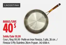 Canadian Tire Lagostina Finezza 5-Ply Stainless 26cm Frypan offer