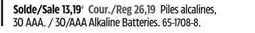 Canadian Tire 30/AAA Alkaline Batteries offer