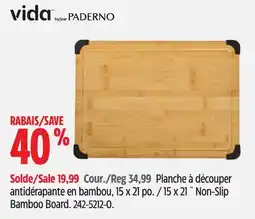 Canadian Tire Vida by Paderno 15 x 21 ˝ Non-Slip Bamboo Board offer