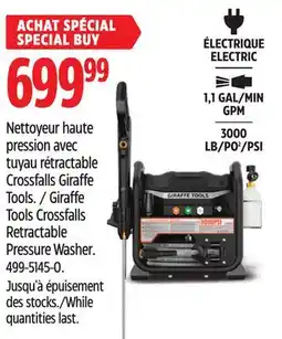 Canadian Tire Giraffe Tools Crossfalls Retractable Pressure Washer offer