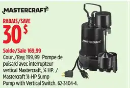 Canadian Tire Mastercraft 1⁄3-HP Sump Pump with Vertical Switch offer