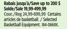 Canadian Tire Selected Basketball Equipment offer