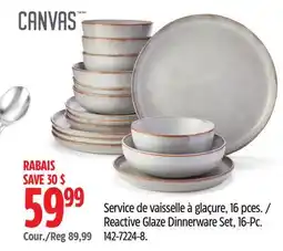 Canadian Tire Canvas Reactive Glaze Dinnerware Set, 16-Pc offer