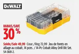 Canadian Tire DEWALT 14-Pc Cobalt Alloy Drill Bit Set offer
