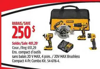 Canadian Tire 20V MAX Brushless Compact 4-Pc Combo Kit offer