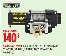 Canadian Tire Champion 3000-lb ATV/UTV Winch Kit offer