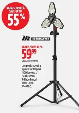 Canadian Tire Motomaster 1500-Lumen 3-Blade Tripod Work Light offer