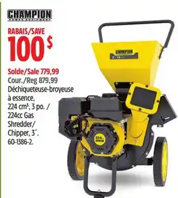 Canadian Tire Champion 224cc Gas Shredder/ Chipper, 3˝ offer
