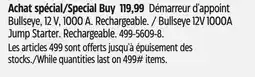 Canadian Tire Bullseye 12V 1000A Jump Starter offer