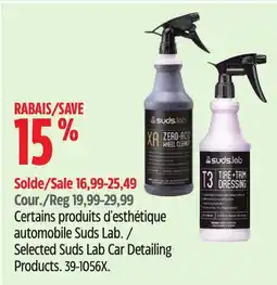 Canadian Tire Selected Suds Lab Car Detailing Products offer