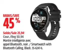 Canadian Tire Smartwatch with Bluetooth Calling, Black offer