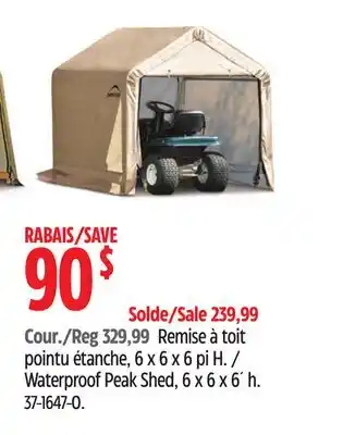 Canadian Tire Waterproof Peak Shed, 6 x 6 x 6´ h offer
