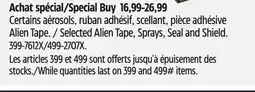 Canadian Tire Selected Alien Tape, Sprays, Seal and Shield offer