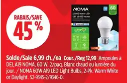 Canadian Tire NOMA 60W A19 LED Light Bulbs, 2-Pk offer