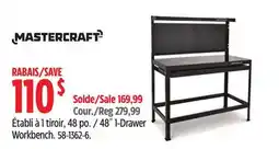 Canadian Tire Mastercraft 48˝ 1-Drawer Workbench offer