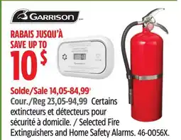 Canadian Tire Selected Garrison Fire Extinguishers and Home Safety Alarms offer