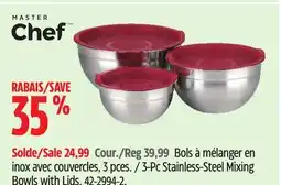 Canadian Tire 3-Pc Stainless-Steel Mixing Bowls with Lids offer