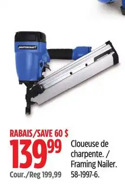 Canadian Tire Mastercraft Framing Nailer offer