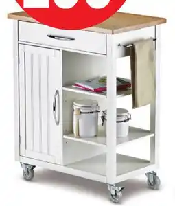 Canadian Tire For Living Wood-Top Kitchen Island with Locking Wheels offer