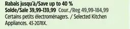 Canadian Tire Selected Kitchen Appliances offer