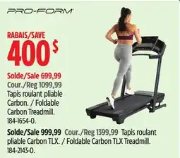 Canadian Tire Foldable Carbon TLX Treadmill offer