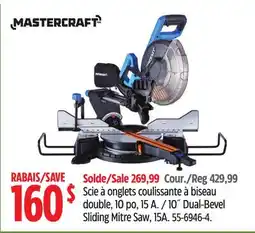 Canadian Tire Mastercraft 10˝ Dual-Bevel Sliding Mitre Saw, 15A offer