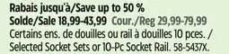 Canadian Tire Selected Maximum Socket Sets or 10-Pc Socket Rail offer