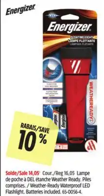 Canadian Tire Energizer Weather-Ready Waterproof LED Flashlight offer