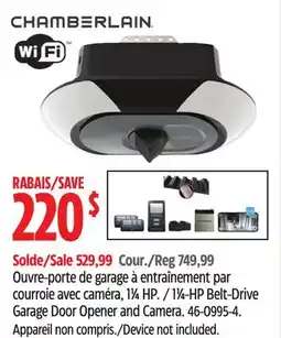 Canadian Tire CHAMBERLAIN 11⁄4-HP Belt-Drive Garage Door Opener and Camera offer