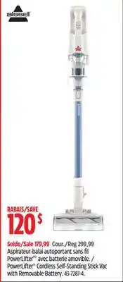 Canadian Tire BISSELL PowerLifter Cordless Self-Standing Stick Vac with Removable Battery offer