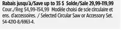 Canadian Tire Maximum Selected Circular Saw or Accessory Set offer